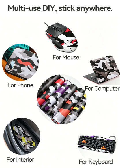Digital Camouflage Vinyl Wrap Self Adhesive Car Sticker Film for Auto Motorcycle Bicycle Computer Laptop Decoration