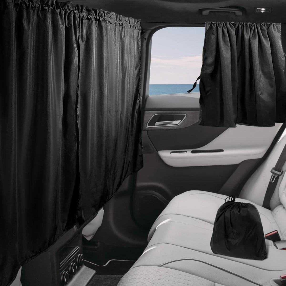 Sun Shade Car Privacy Curtains Car Divider Curtain Between Rear Seat Auto Blackout Curtains for Kids Baby Travel Nap Sleeping