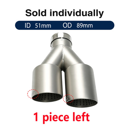 Double Outlet Exhaust Tips Frosted Stainless Steel Car Muffler System Universal Suitable 51mm 60mm 63mm for GTI MK7 Golf7 Nozzle