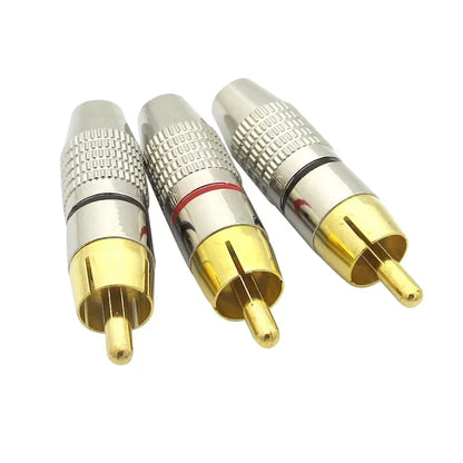 4/10Pcs RCA Connector Solder-Free Male Plug Adapter for Audio Video CCTV Camera Cable Plug