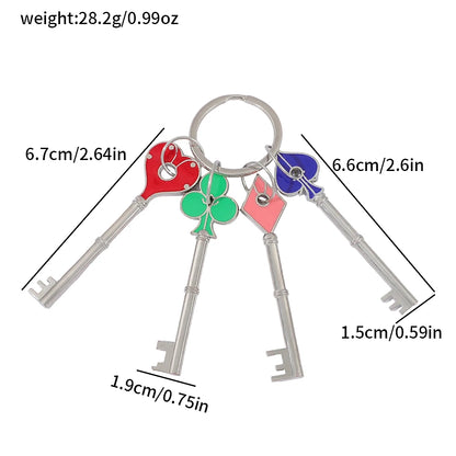Resident Evil 2 Remake RPD Key Square Plum Heart Keychains Keyring for Men Key Holder Collectible Gift Fan Gear