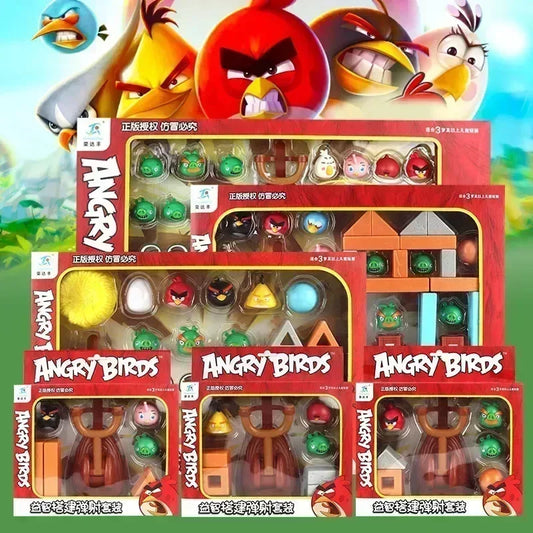 Angrys Bird Building Block Toy Red Blues Birds Pigs Action Figures Desktop Ornament Shooting Game Educational Toys Kids Gifts