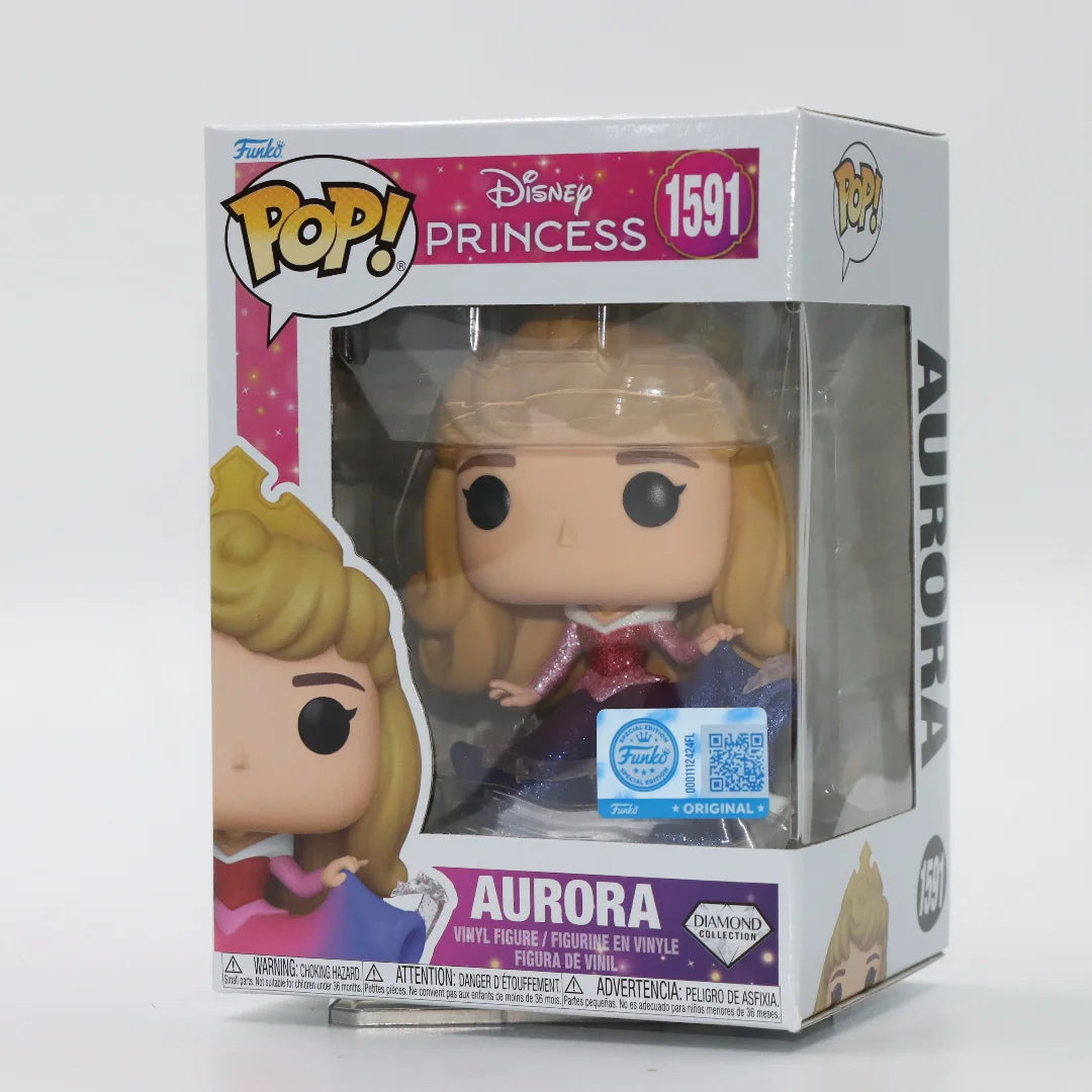 Funko Pop Disney Princess Aurora #1591 Diamond Collection Collectible Vinyl Figure Character Display Ornament Gift for Fans