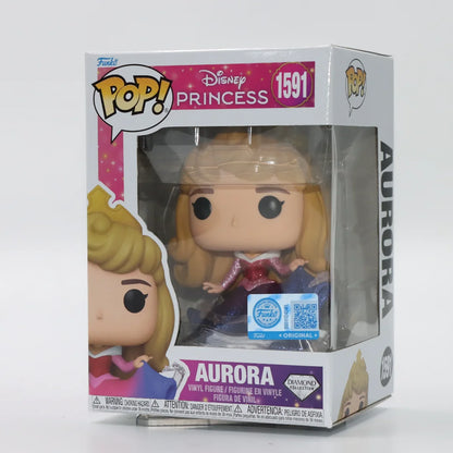 Funko Pop Disney Princess Aurora #1591 Diamond Collection Collectible Vinyl Figure Character Display Ornament Gift for Fans