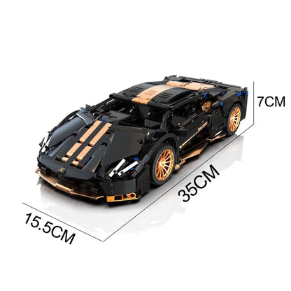 FUNXINEE 1309 PCS Technical Black Gold Sports Car Building Blocks Super Racing Vehicle Assemble Toys Christmas Birthday Gifts