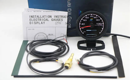 62mm GReddi LCD Digital Display Car Gauge Oil Pressure Oil Temperature Water Temperature Voltmeter Boost Gauge