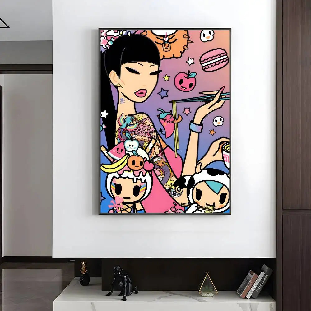 Kawaii T-Tokidoki Anime Poster HD art sticky wall waterproof home living room bedroom aesthetic decoration