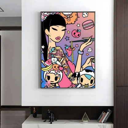 Kawaii T-Tokidoki Anime Poster HD art sticky wall waterproof home living room bedroom aesthetic decoration