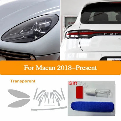 For Porsche Macan 2018 2019 2020 Car Headlight Taillight Protection Tint Film Smoke Black Transparent TPU Protective Sticker