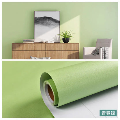 Macaron DIY Solid Color Stickers Self-adhesive Thickened Waterproof PVC Bedroom Dormitory Wardrobe Wall Renovation Wallpaper