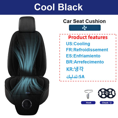 2-in-1 12V Car Cooling & Heating Seat Cushion for All Seasons or Universal USB Summer Ventilated Car Seat Cover Car Accessories