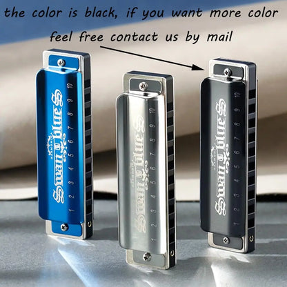 Blues Harmonica Armonica Mouth Organ Harp 10 Holes Harmonica Key of C Diatonic Professional Advanced Music Instrument for Adults