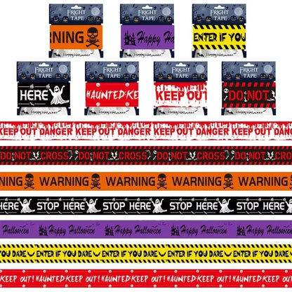 Halloween Warning Tape Safety Signs Caution Fright Crime Scene Tape Orange Yellow Red Caution Party Horror Scene Decor Supplies