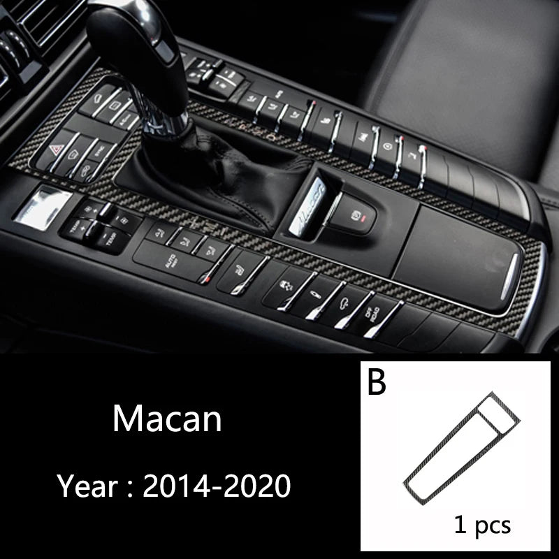 Car Styling For Porsche macan 2014-20 Carbon fiber Center Console Air outlet Dashboard Covers Stickers Interior Auto Accessories