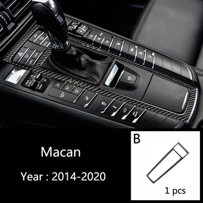 Car Styling For Porsche macan 2014-20 Carbon fiber Center Console Air outlet Dashboard Covers Stickers Interior Auto Accessories