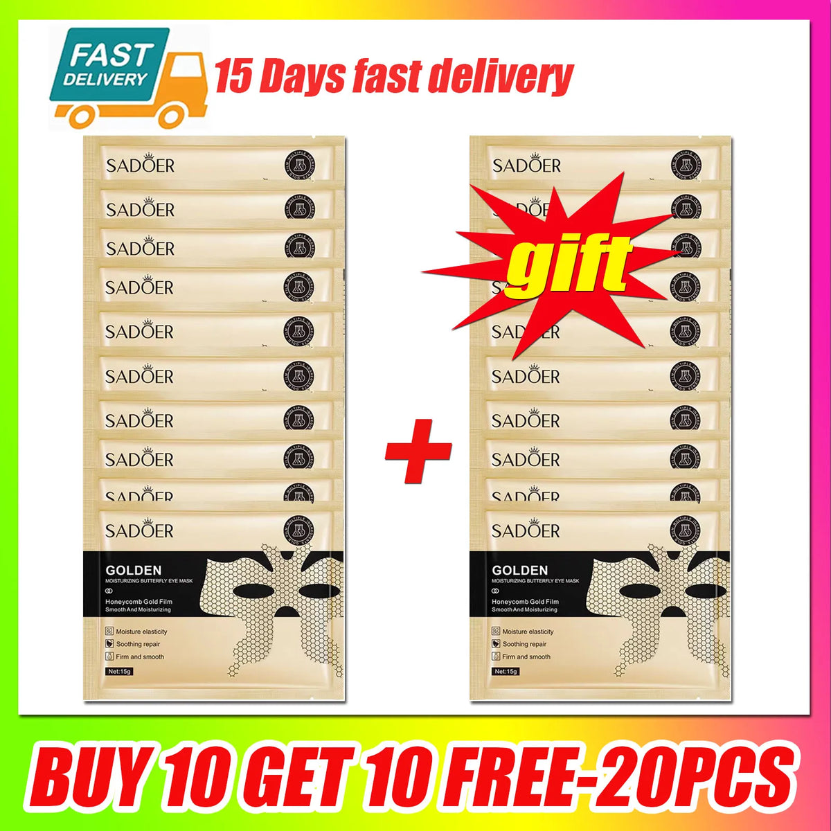 1/5/10/20PCS Peptide Golden Collagen Eye Mask Moisturizing Firming Smooth Anti Dark Circle Eye Pathes Eyes Mask Beauty Skin Care