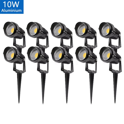 5W 10W 15W Outdoor Waterprof IP65 220V110V12V24V Spike Garden Path Green Spotlights Landscape Garden Warm White LED Lawn Lamp