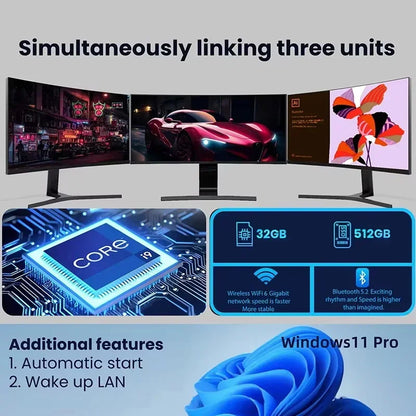 High‑Performance Portable Mini PC Intel N150 Win11 Pro 32GB RAM 1TB 2TB SSD WIFI6 BT5.2 4K 60Hz HD Gaming Office Study PC