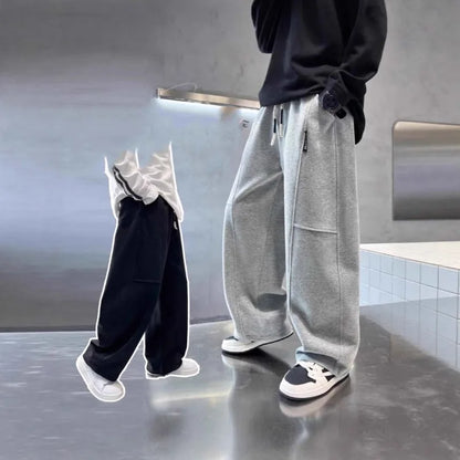 UNITIM 2026 Autumn Teens Boys Sweatpants 4-14Yrs Kids Boys Wide Leg Pants Loose Elastic Waist Junior Children Boys Straight Pant