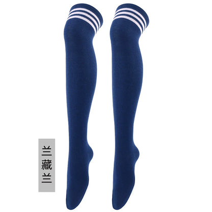 Women Jk Stockings Halloween Party Cosplay Socks Over Knee Thigh Socks Warm Stocking Women Boot Sock Triple Stripe Long Socks