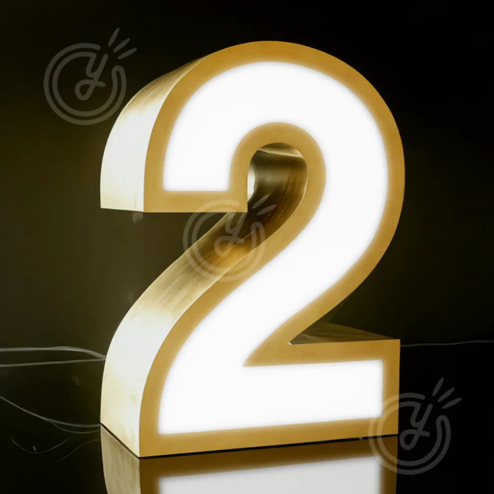 Custom LED Backlit House Number Sign 3D Metal for Outdoor Business Storefront Waterproof Illuminated Light Up Door Signs Letters