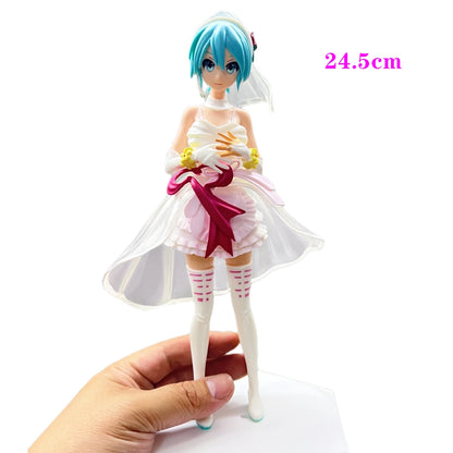 Anime Figure Wedding Dress Action Figures Kawaii Swimsuit Vocaloid PVC Collectible Model Toys Girl Gift