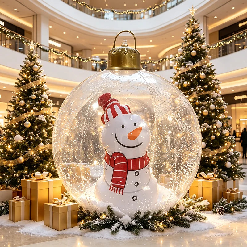 24inch Inflatable Christmas Ball Ornaments, Pvc Snowman Inflatable Christmas Decorative Balls, Suitable for Outdoor Yard, Front Porch, Swimming Pool (Christmas Tree) Inflatable Christmas Ball Decorations