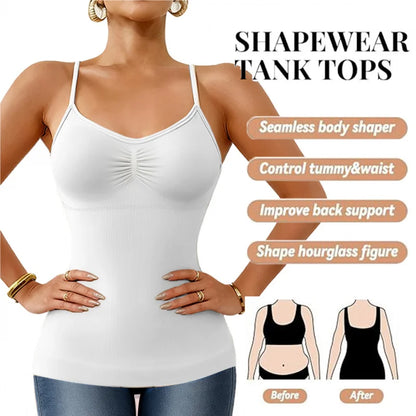 1pc Women‘s Camisole Breathable Shapewear Tops Tummy Control Built In Bra Tank Shaping Body Shaper Slimming Cami Vest Corset