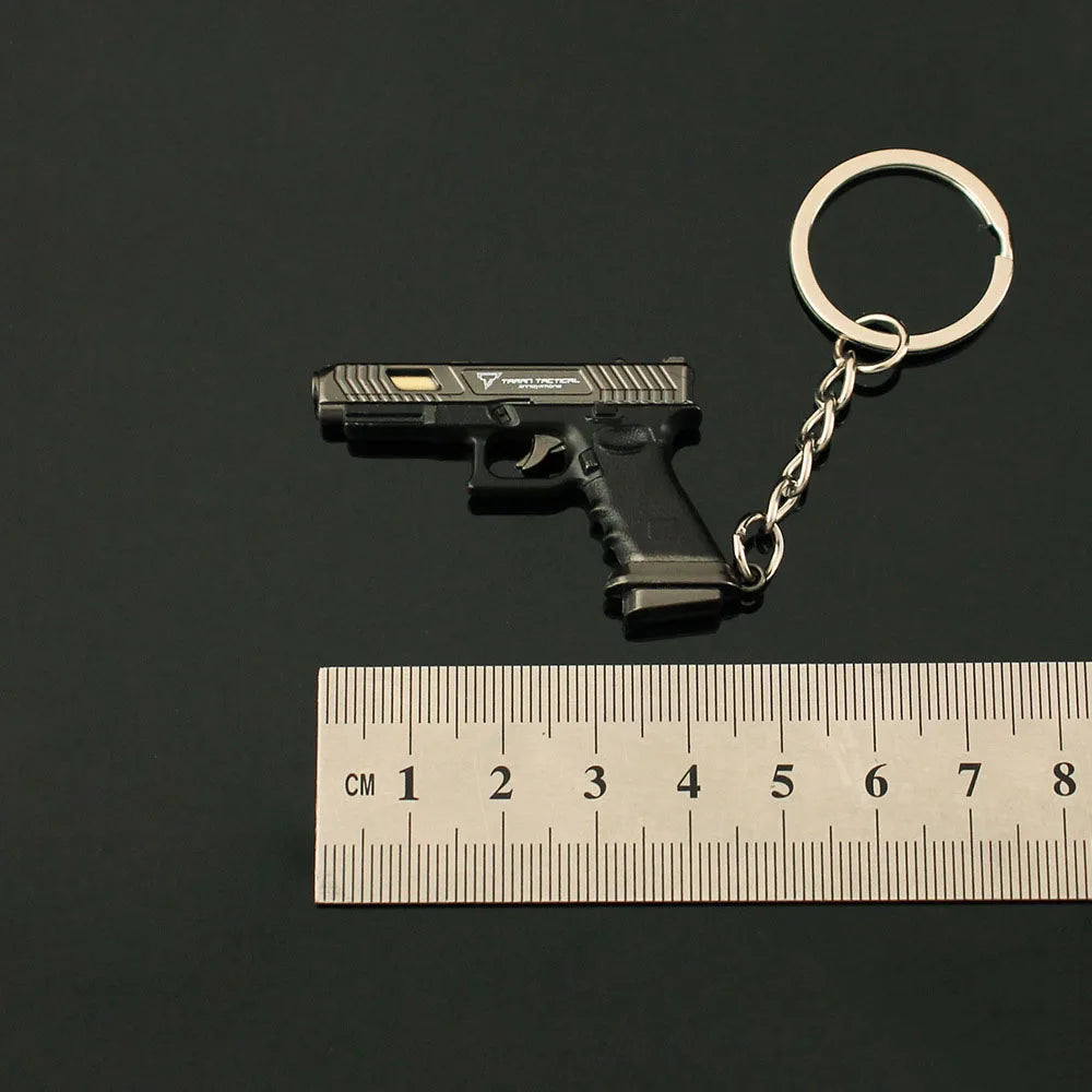 5cm Mini Gun Model Keychain TtiG34 Model Jewelry Metal Pendant Key Chain Chaveiro Bag Car Key Holders Gift For Kids Men