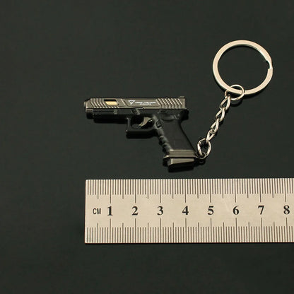 5cm Mini Gun Model Keychain TtiG34 Model Jewelry Metal Pendant Key Chain Chaveiro Bag Car Key Holders Gift For Kids Men