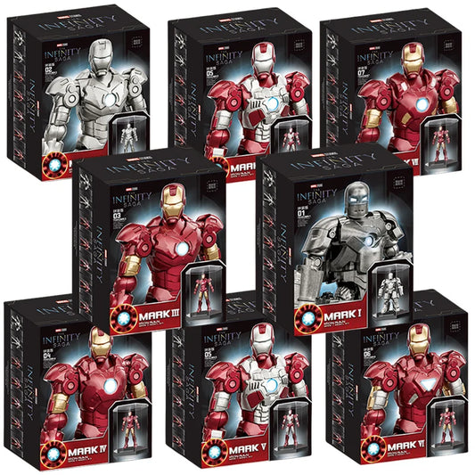 Original Iron Man Blocks Bricks Building Piston MK8 MK9 MK10 MK11 MK12 MK13 MK14 Legends Tony Stark DIY Toys Model Action Figure
