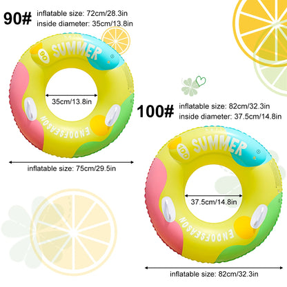 1PC Vibrant Color Thickened Inflatable Swim Ring, Adult Underarm Swimming Ring for Summer