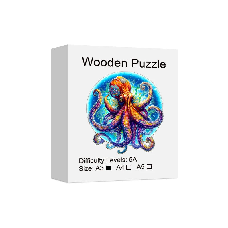 Giant Octopus Wooden Puzzle for Jigsaw Lover, Uniquely Stress Relieves Toys, Christmas Birthday Gift Decor Family Game