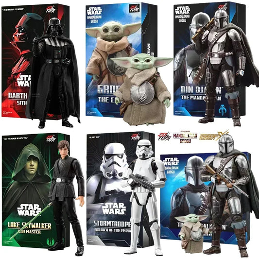 In Stock Original ZD Toy 1/10 Star Wars Darth Vader Stormtrooper R2-D2 Mandalorian Grogu Luke Action Figure Collection Toys