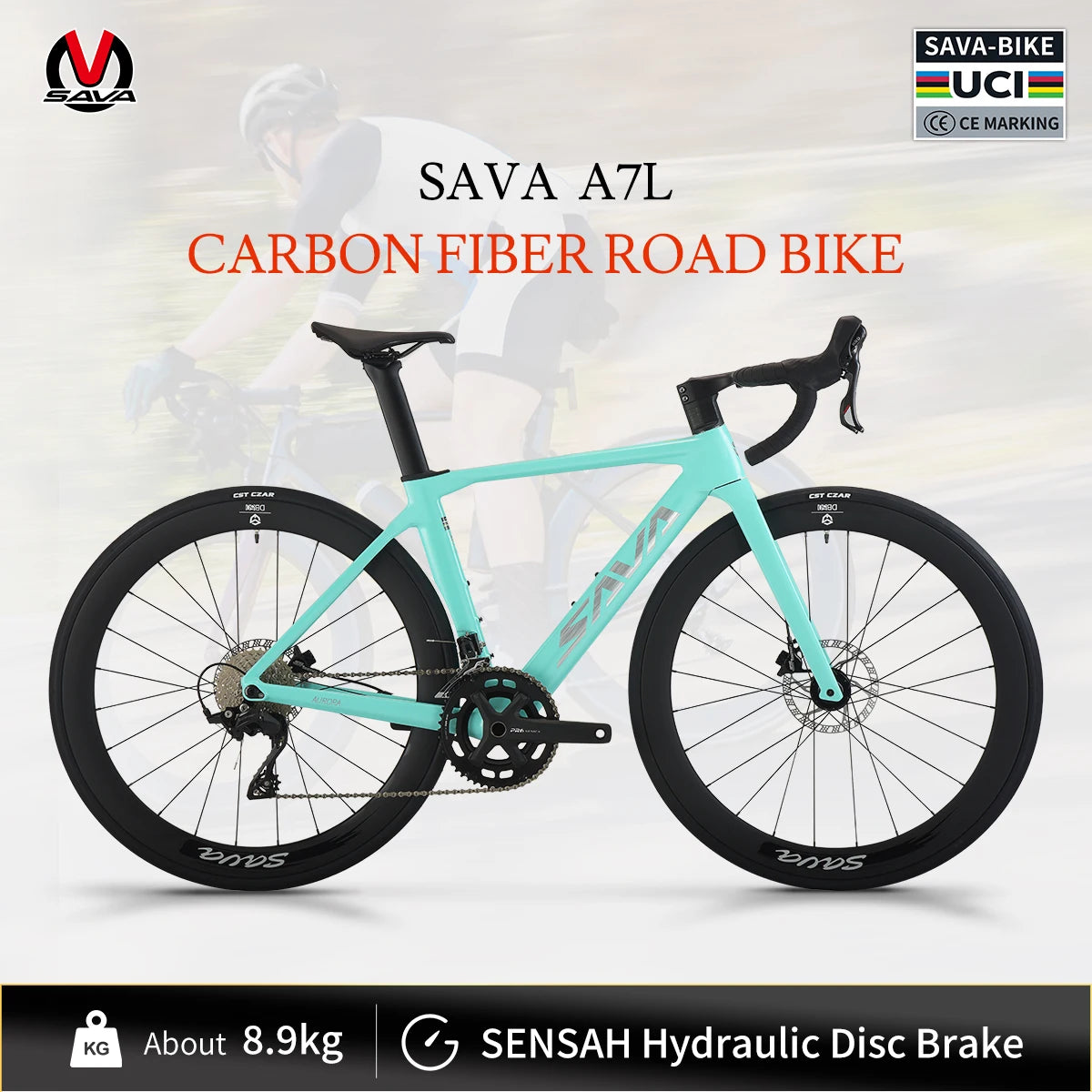 SAVA A7L PRO 26 New Low-Priced Carbon Fiber Road Bike with SHIMAN0 7120 Kit 24 Speed Lightweight 8.9kg Road Bike Race Bike