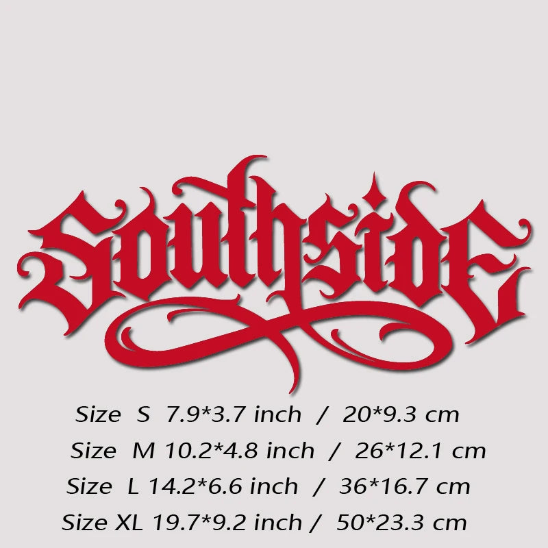 Southside High-Quality Waterproof Car Decal Unique Font Personalized Auto Sticker for Vehicle Decoration