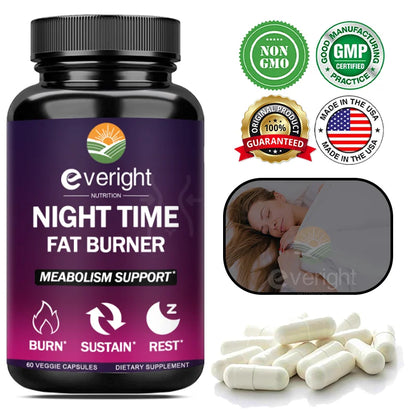 Night Fat Burner - Boost Metabolism, Improve Sleep & Curb Cravings for Effective Weight Loss (Men & Women)