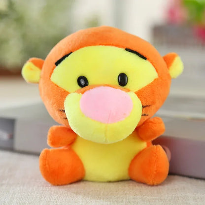 12cm Winnie the Pooh Bear Tiger Pig Anime Cute Cartoon Plush Dolls Toys Keychain Pendant Room Decoration Kids Birthday Gift