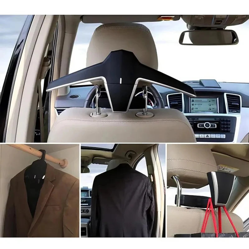 Multifunctional Car Seat Hook Hanger Headrest Coat Hanger High Capacity Clothes Suits Holder 20kg Load Car Clothes Hanger