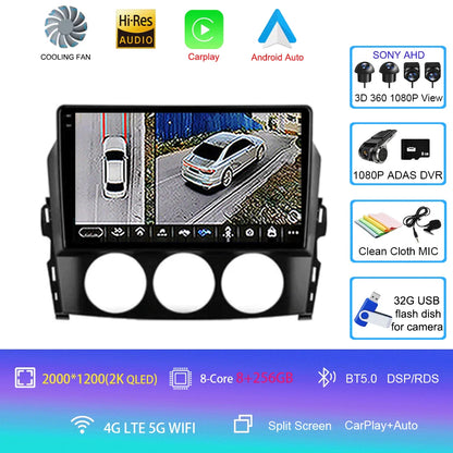 Android 16 Auto Car Radio Video Multimedia Player For Mazda Mx5 2005 - 2012 Navigation GPS Autoradio Head Unit Monitor Carplay