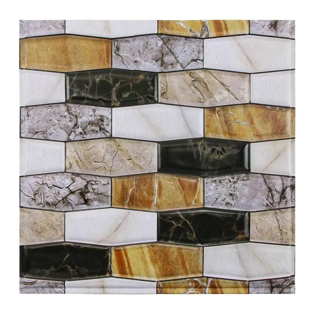 3D Wall Sticker Self-adhesive Faux Stone Wall Panel Peel and Stick Tile Backsplash for Kitchen Bathroom Waterproof Tile Sticker