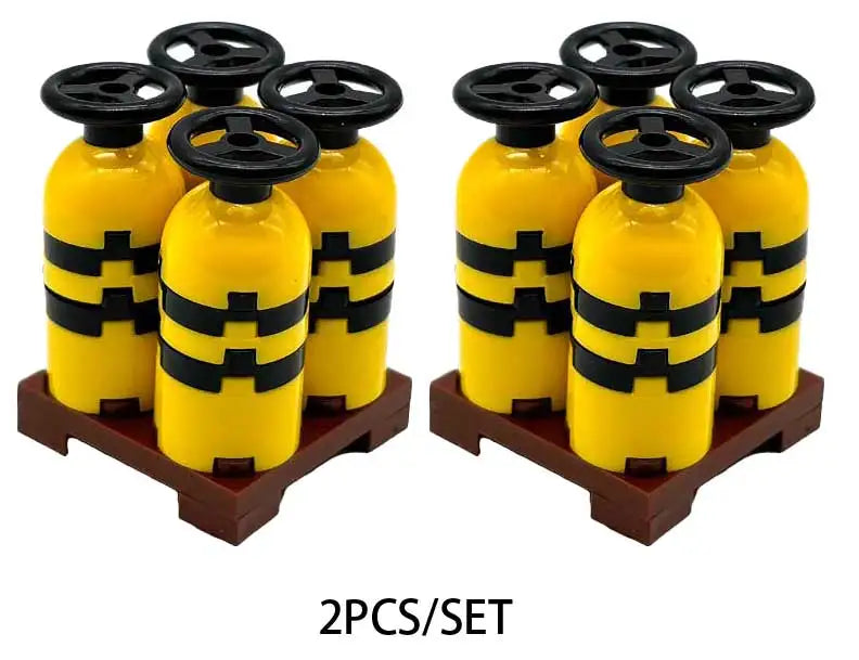 MOC Fuel Gas Tank Building Blocks Kit Wine Barrels Goods Container Forklift Bricks Toys Boys Gift