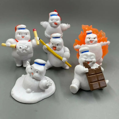 6pcs cute Vintage Ghostbusters 3 Stay Puft Marshmallow Man Sailor Action Figure Toy Doll