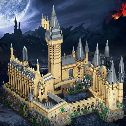 2025 DIY Creative Medieval Magic Movie Castle School   Micro Bricks Architecture Palace Model Birthday Christmas Halloween gifts
