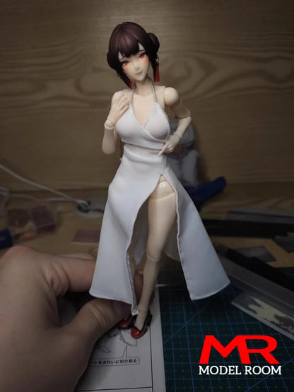 JOA-28 1/6 1/12 Scale Female Deep V High Slit Sexy Evening Dress Model Fit 12'' 6'' Soldier Action Figure Body Dolls