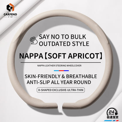2026 New Ultra-Thin Car Steering Wheel Cover All-Season Universal  Anti-Slip Sweat-Absorbent Suede Nappa Automotive Interior