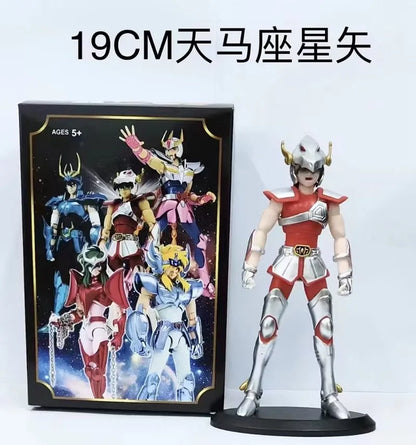 19cm Anime Dark Saint Seiya Figure Phoenix Ikki Hyoga Seiya Shiryu Action Figures Toy PVC Box Figure Collection Decoration