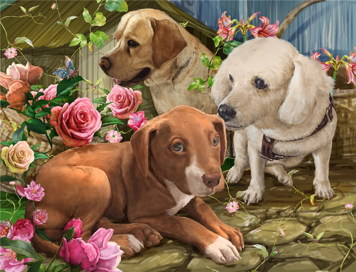 100 Pieces Jigsaw Puzzle Assembling Picture Dog Animals Decompression Puzzles Toy for Adult Children Kids Educational Gifts