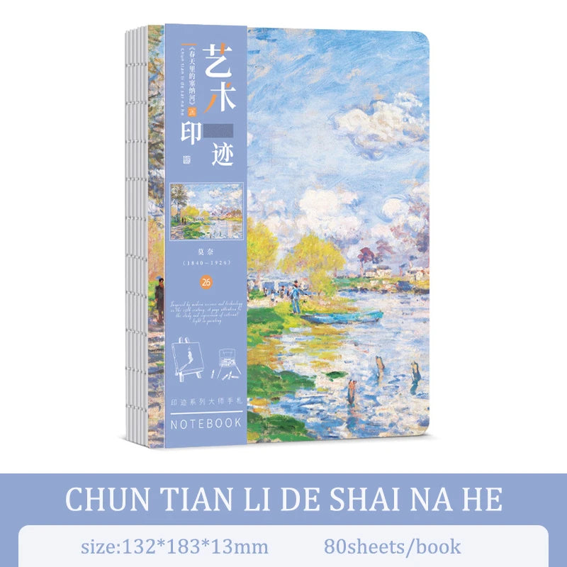 A5 Notebook Ukiyoe & Famous Painting Series Cover,80sheets/Book Writing Diary Recording Life Office Study Note Supplies CS-058