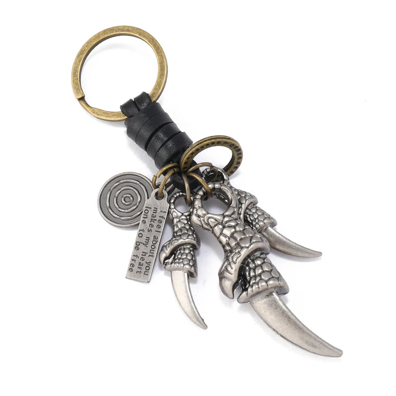 Punk rock claw pendant keychains